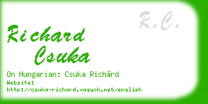 richard csuka business card