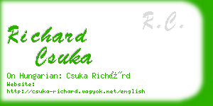 richard csuka business card